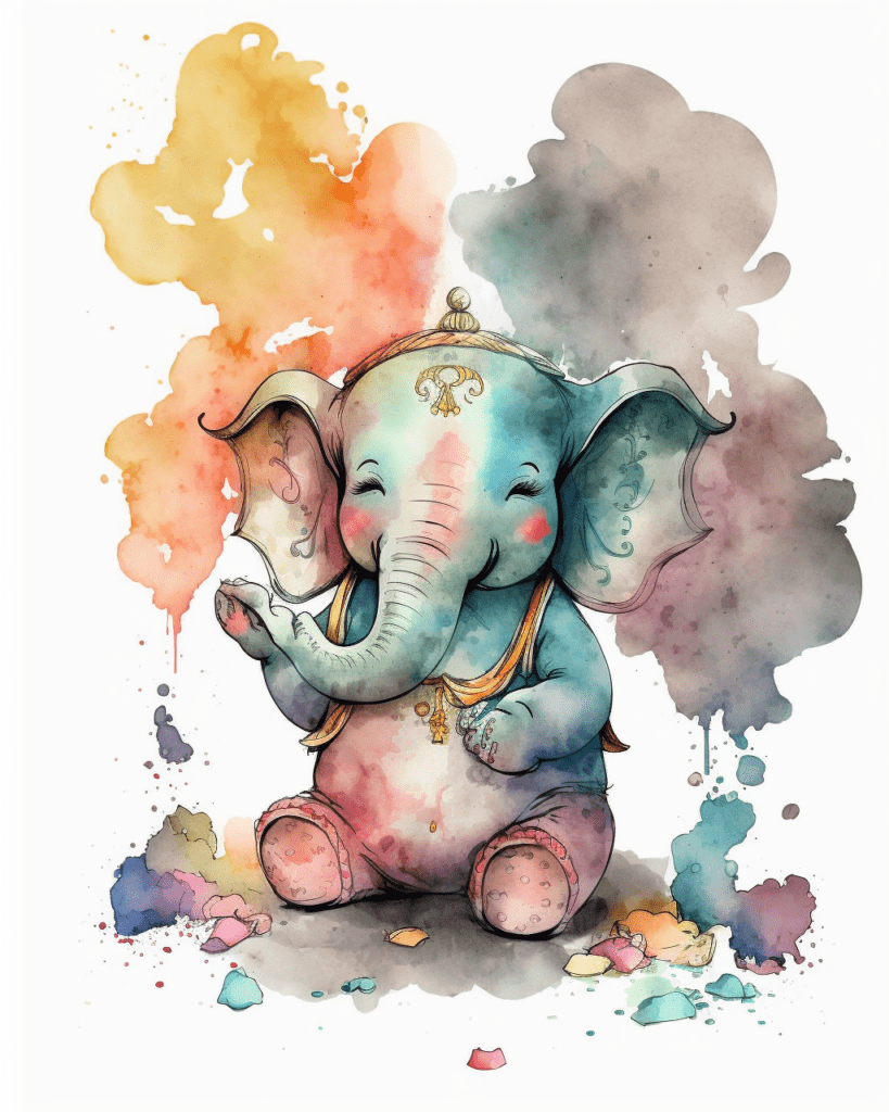 Ganesha watercolor illustrations