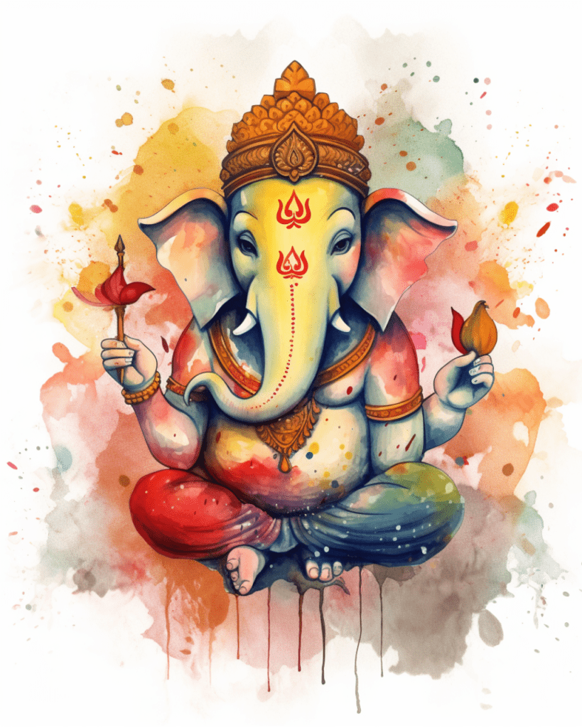 Ganesha watercolor sketches