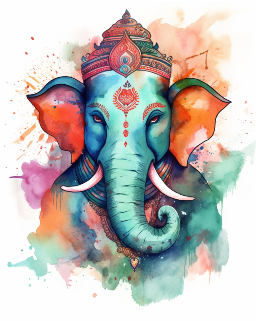 Cute Ganesha watercolor prints