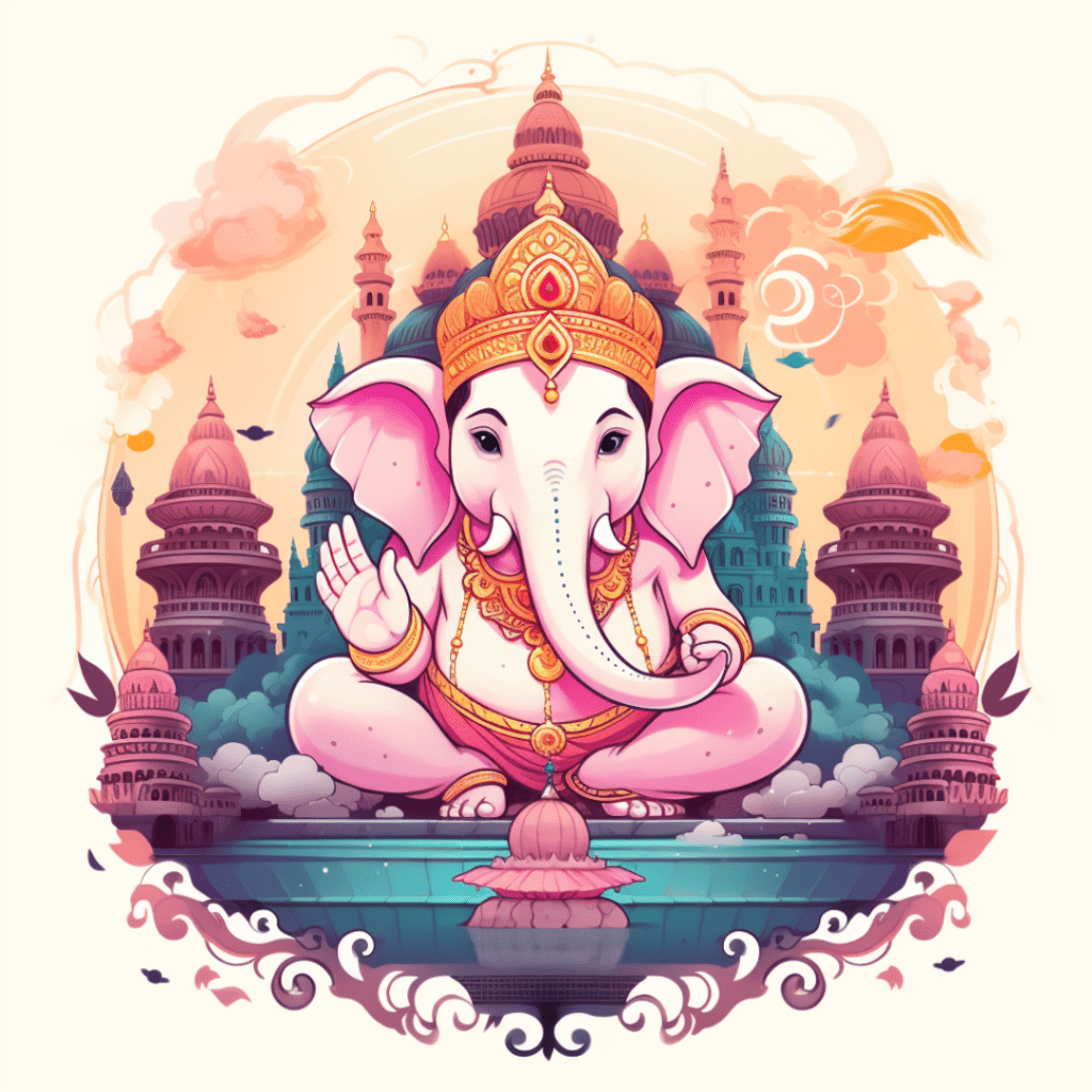 Ganesha watercolor wall art