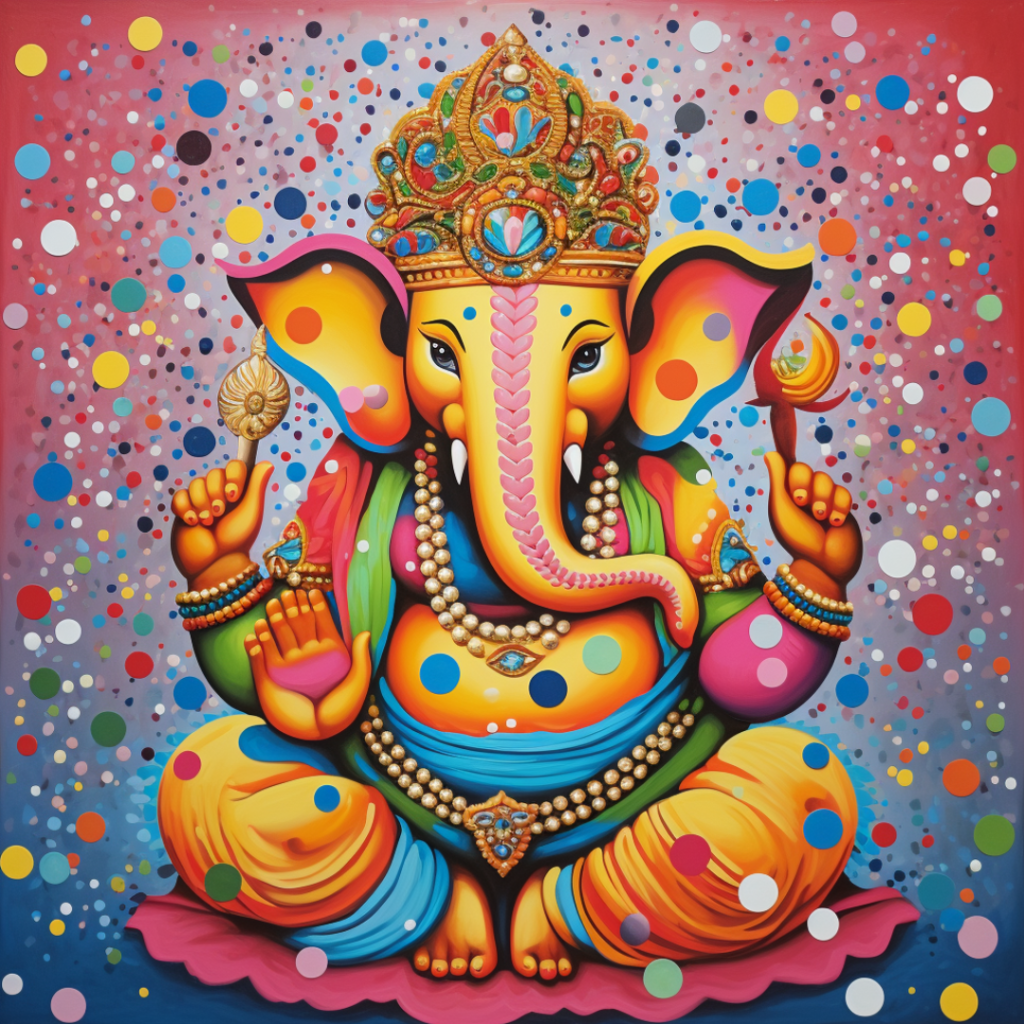 Watercolor Ganesha divine artwork