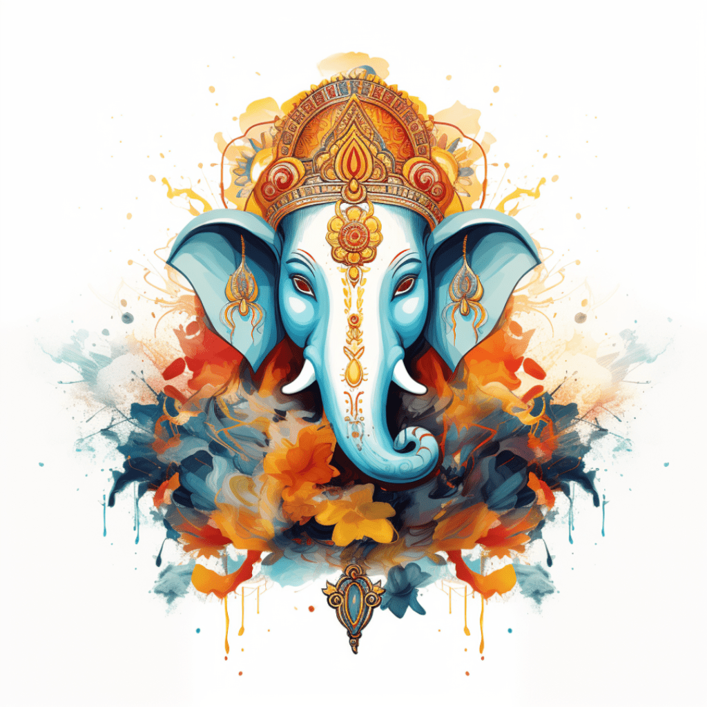 Watercolor Ganesha design