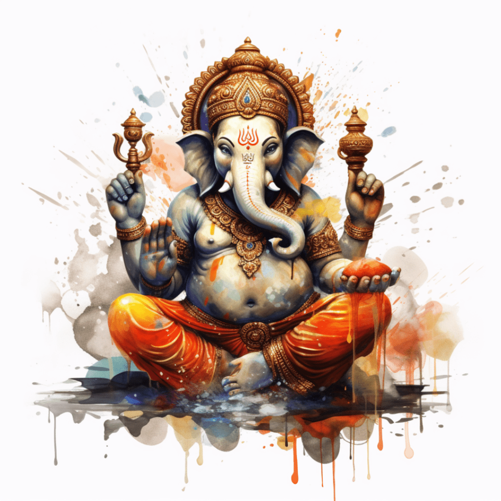 Ganesha watercolor digital art