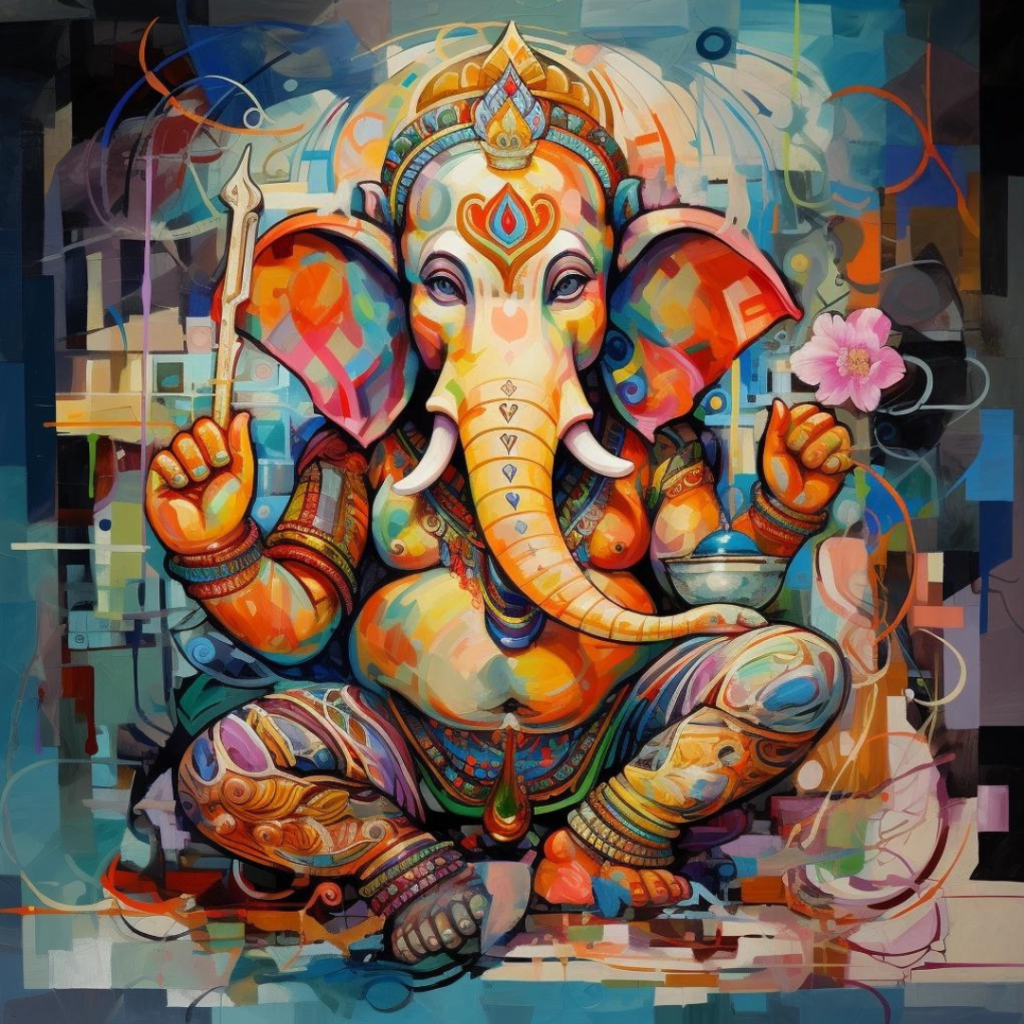 Ganesha watercolor acrylic paintings