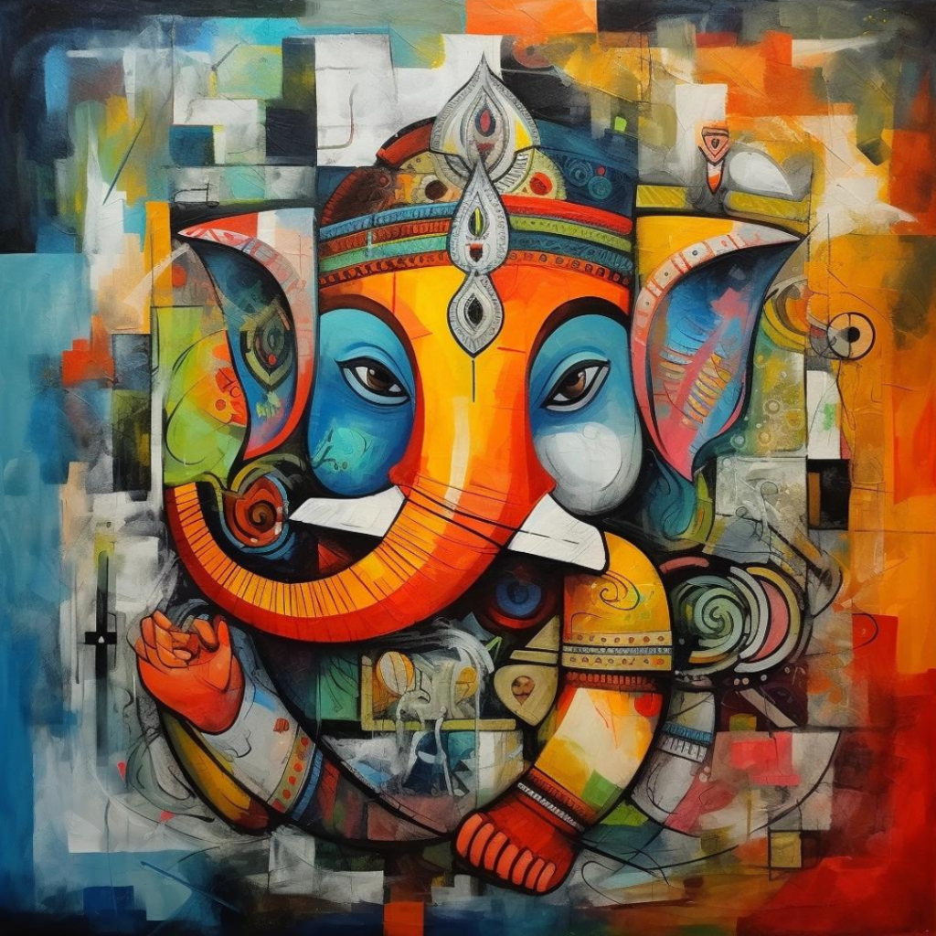 Ganesha watercolor deity blessings