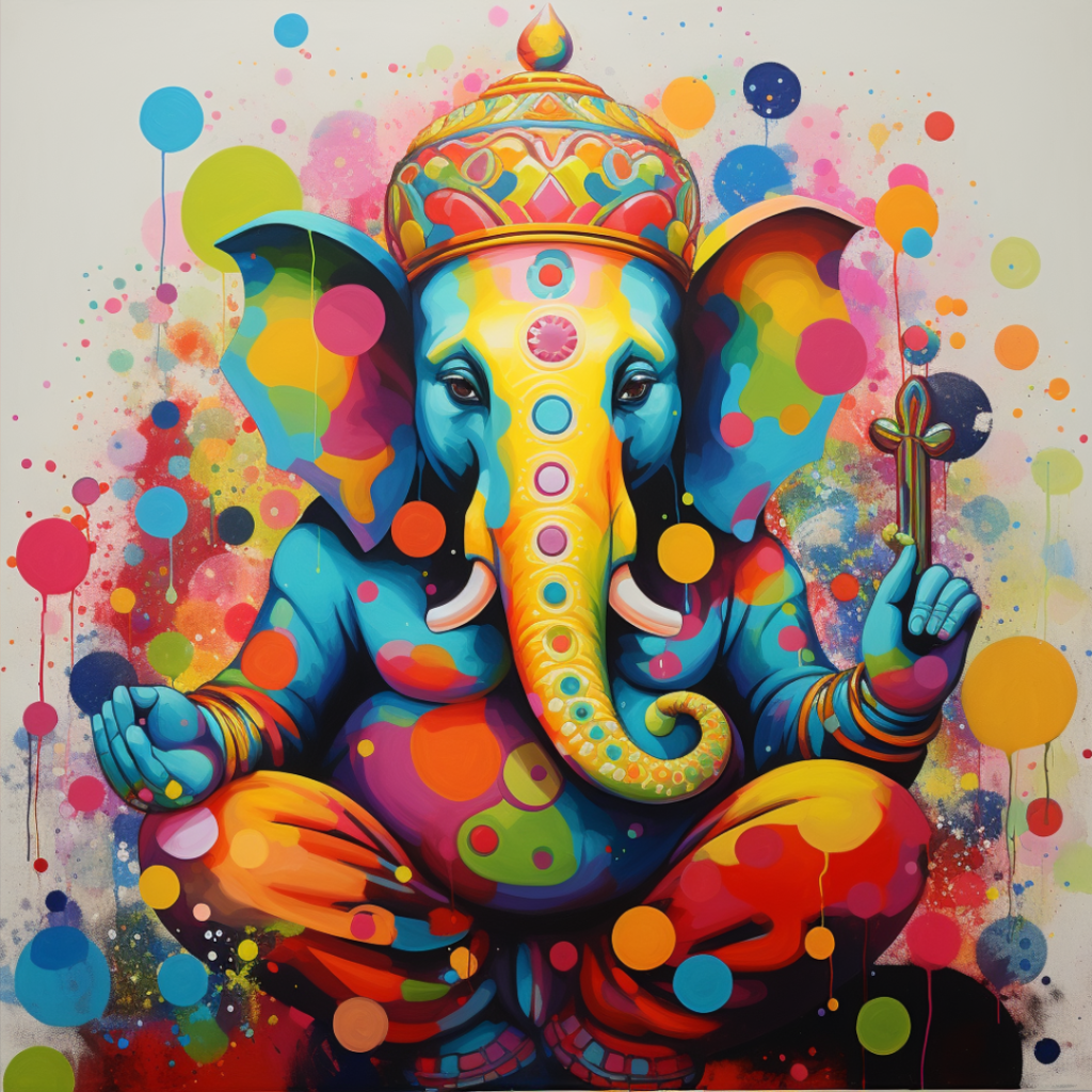 Watercolor Ganesha Indian art