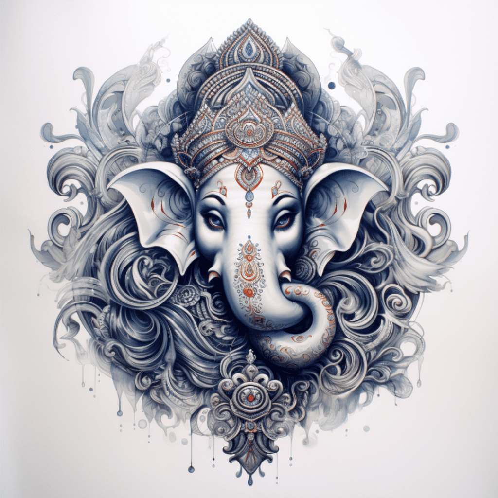 Ganesha watercolor meditation art