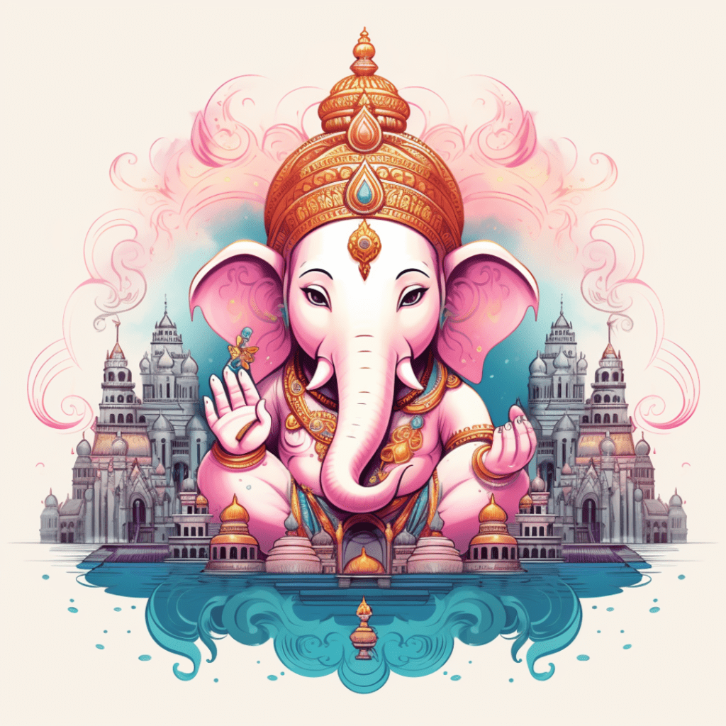 Ganesha watercolor vector