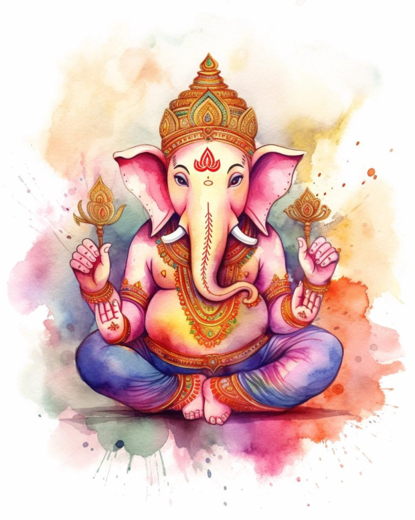 Watercolor Lord Ganesha