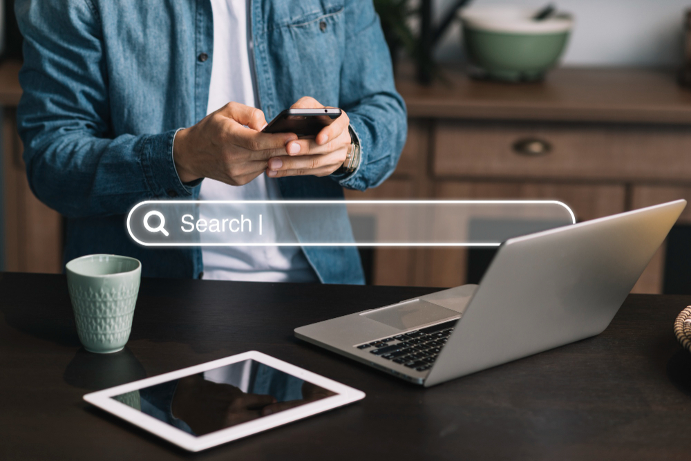 A person using an AI search