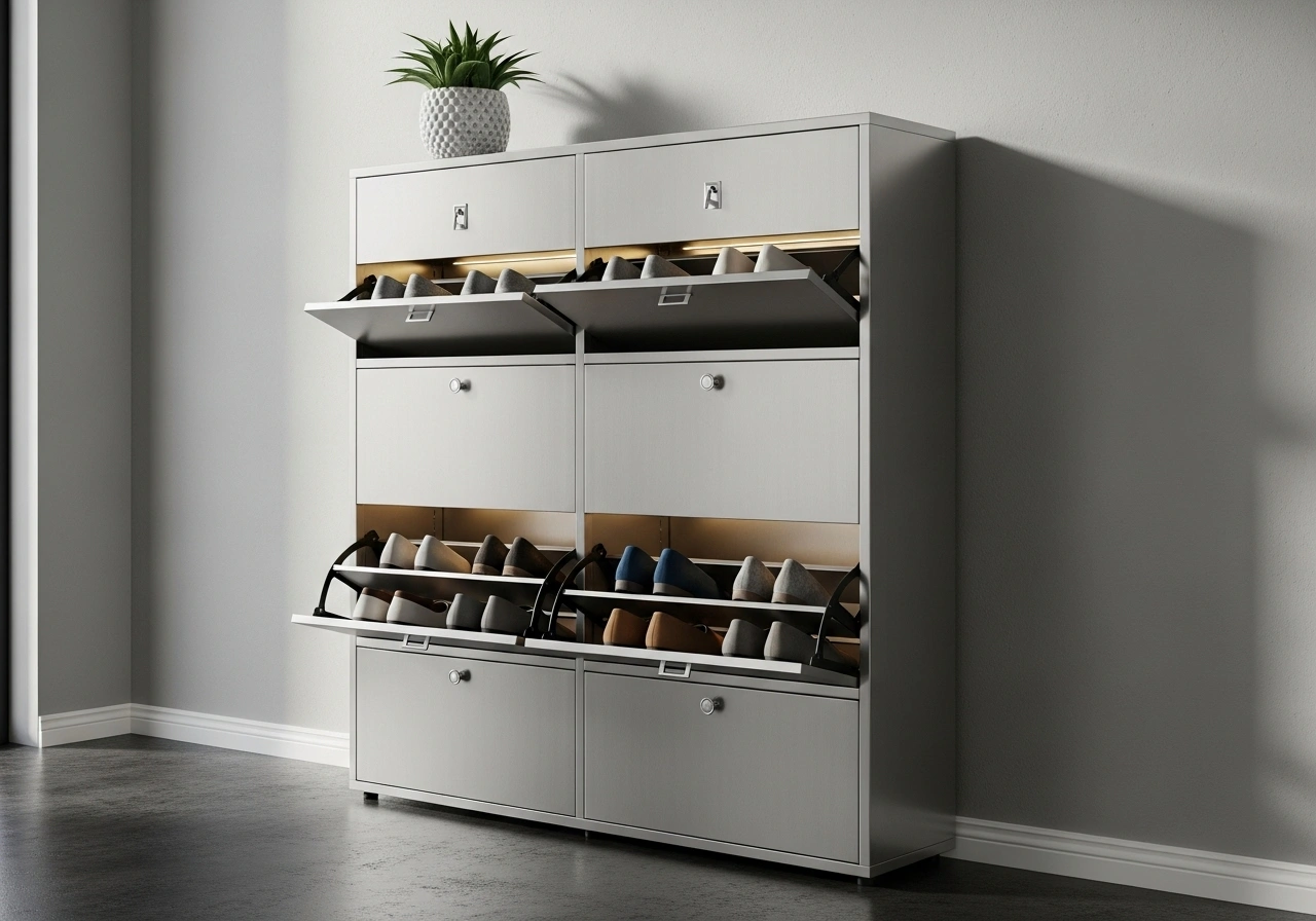 Metal Shoe Storage Cabinets